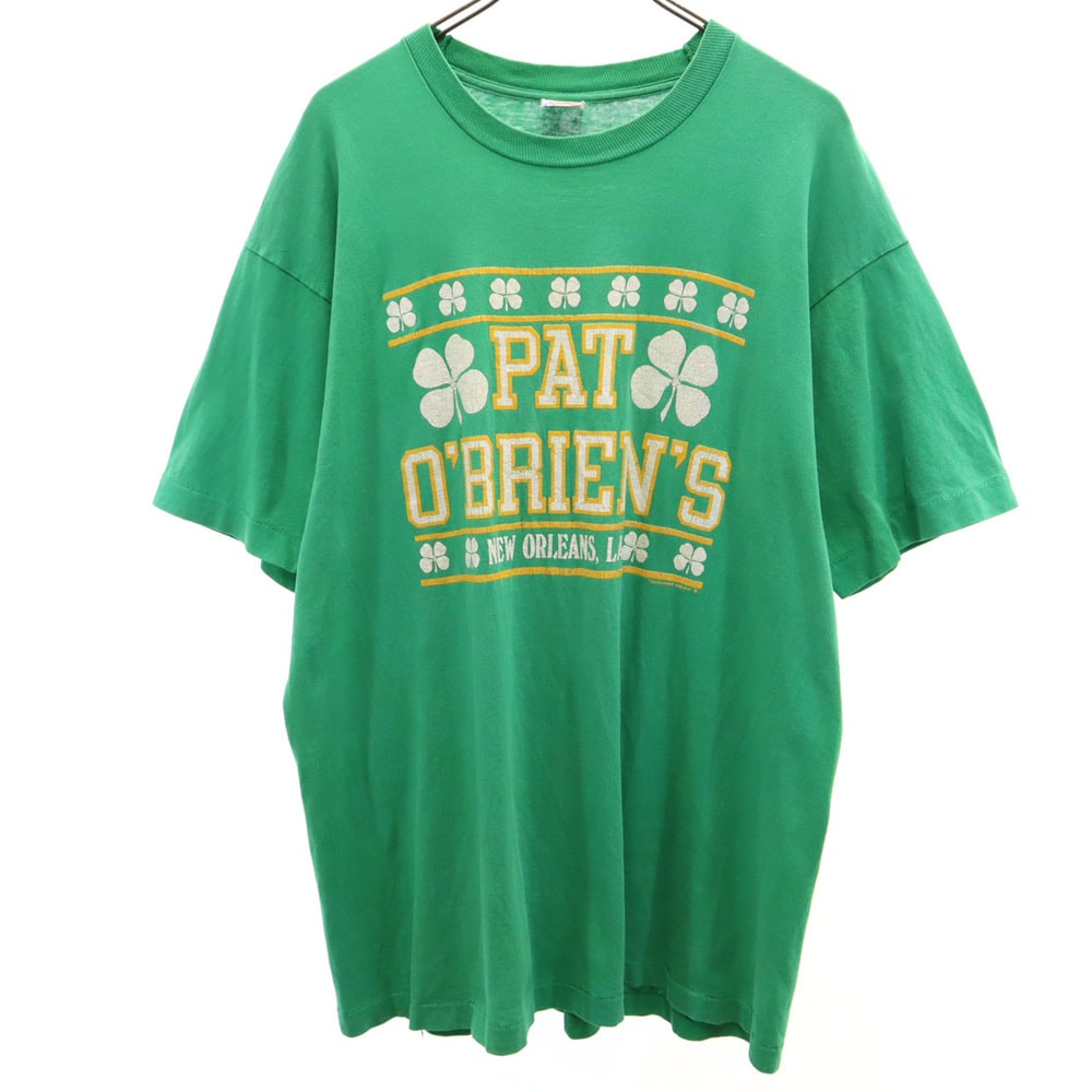 FRUIT OF THE LOOM フルーツオブザルーム 90s USA製 オールド シングルステッチ プリント 半袖 Tシャツ XL グリーン系