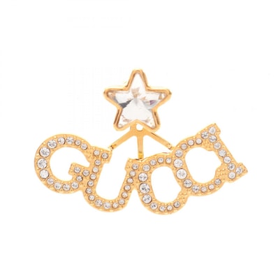 グッチ GUCCI ロゴ 星 ピアス ジュエリー GP(ゴールドメッキ) ラインストーン レディース ゴールド系 【中古】