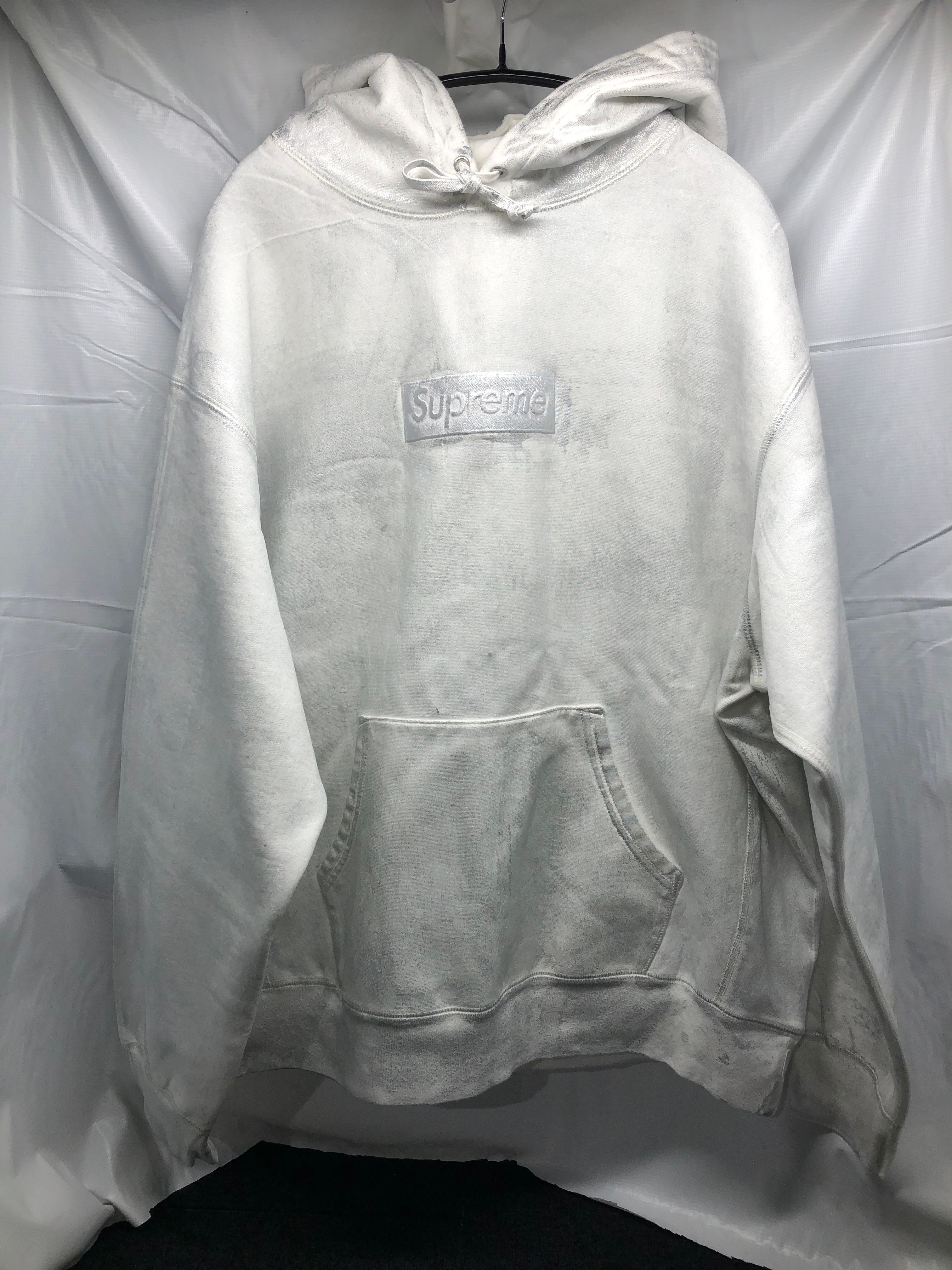 Supreme x MM6 Maison Margiela Foil Box Logo Hooded Sweatshirt "White"