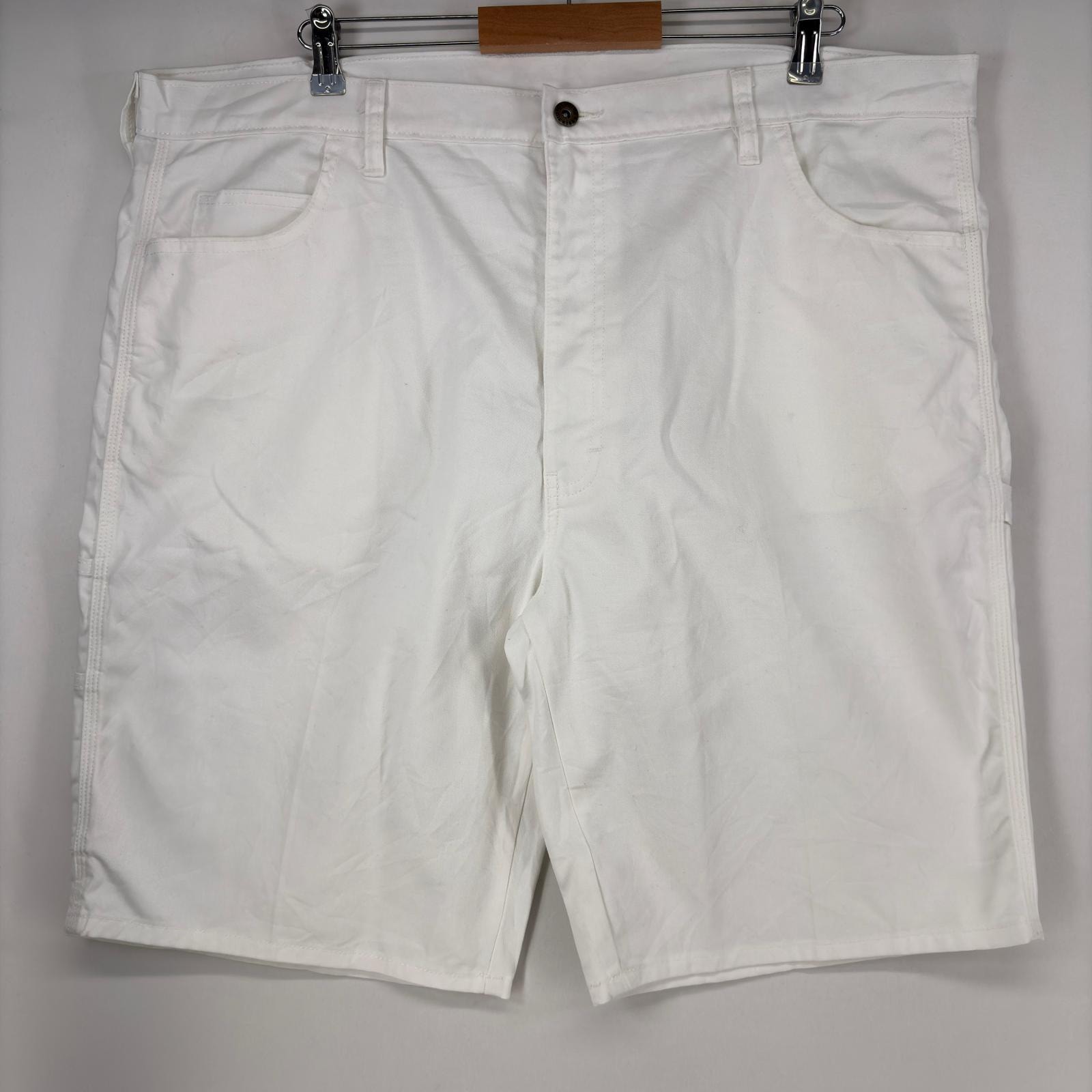 古着 ディッキーズ Dickies ショートパンツ ワーク ペインター 作業着 ハーフパンツ ワンポイント 大きいサイズ w42  ホワイト メンズ