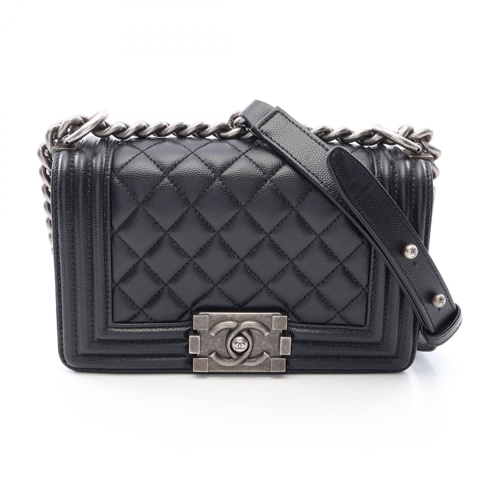 シャネル CHANEL ボーイシャネル スモール ショルダーバッグ バッグ キャビアスキン(グレインドカーフ) レディース ブラック系 A67085 【中古】