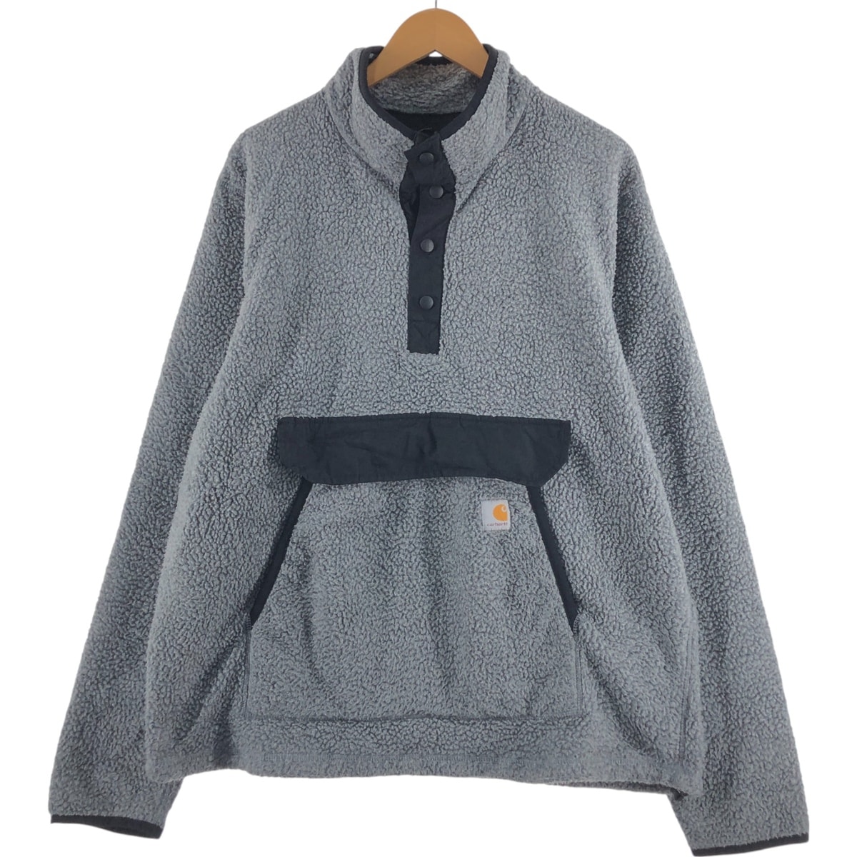 古着 カーハート Carhartt RELAXED FIT ハーフスナップ フリースプルオーバー メンズL相当/eaa513716