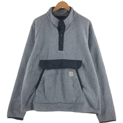 古着 カーハート Carhartt RELAXED FIT ハーフスナップ フリースプルオーバー メンズL相当/eaa513716