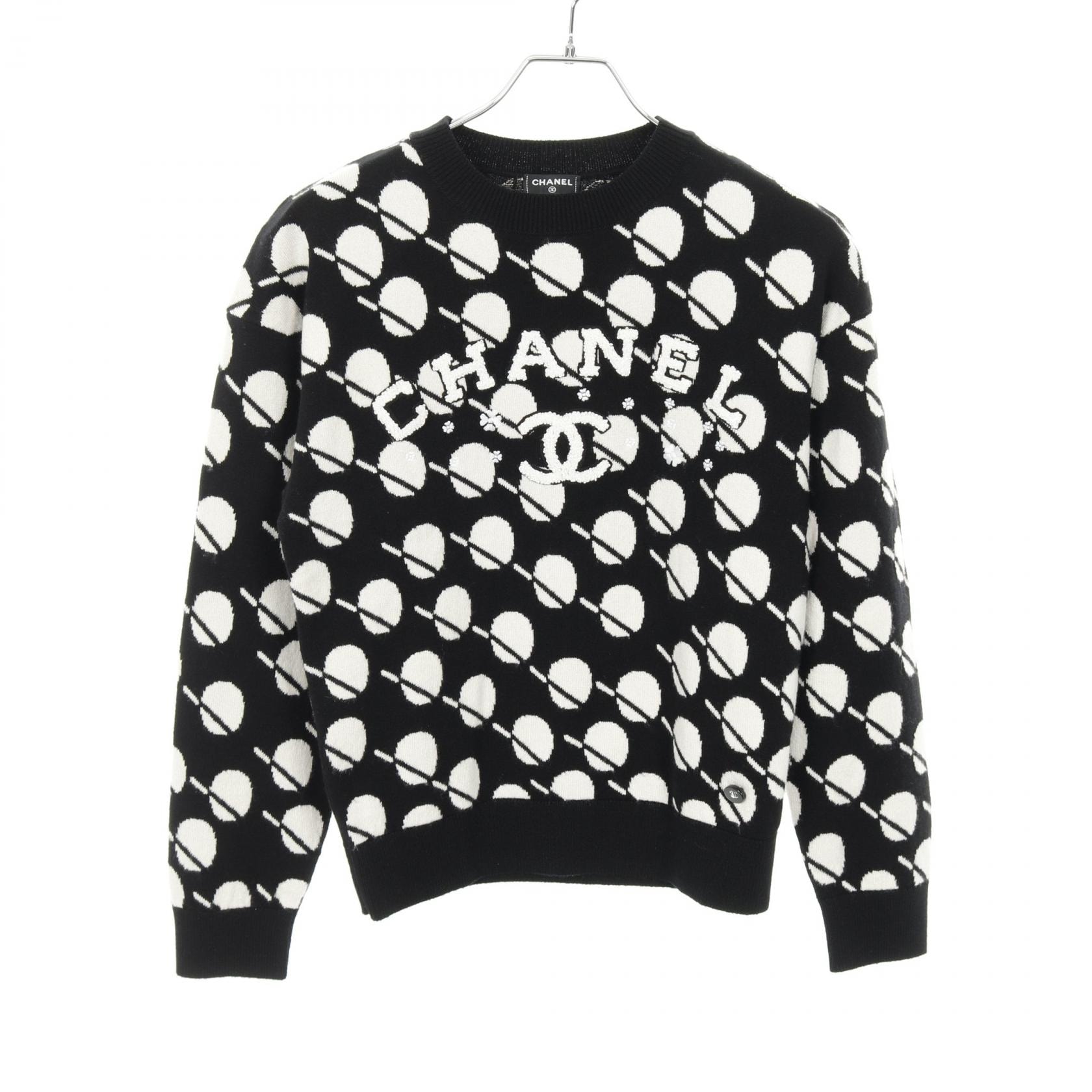 シャネル CHANEL ココマーク フラワーロゴ ニット 衣料品 トップス カシミヤ レディース ブラック系 / ホワイト系 P77905K11244 【中古】