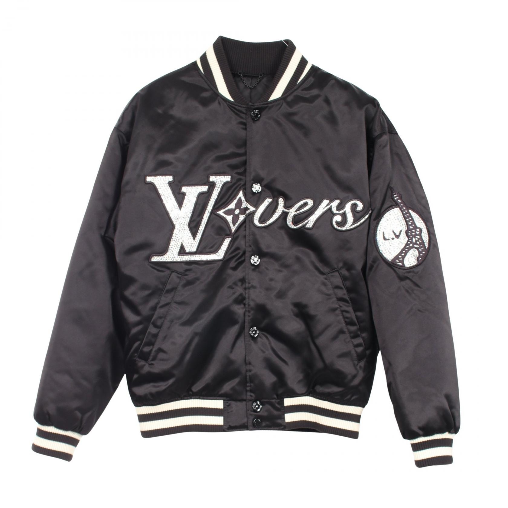 ルイ・ヴィトン LOUIS VUITTON エンブロイダード ベースボール ブルゾン ブルゾン 衣料品 アウター ナイロン メンズ ブラック系 RM241 GPD HQB71E 【中古】