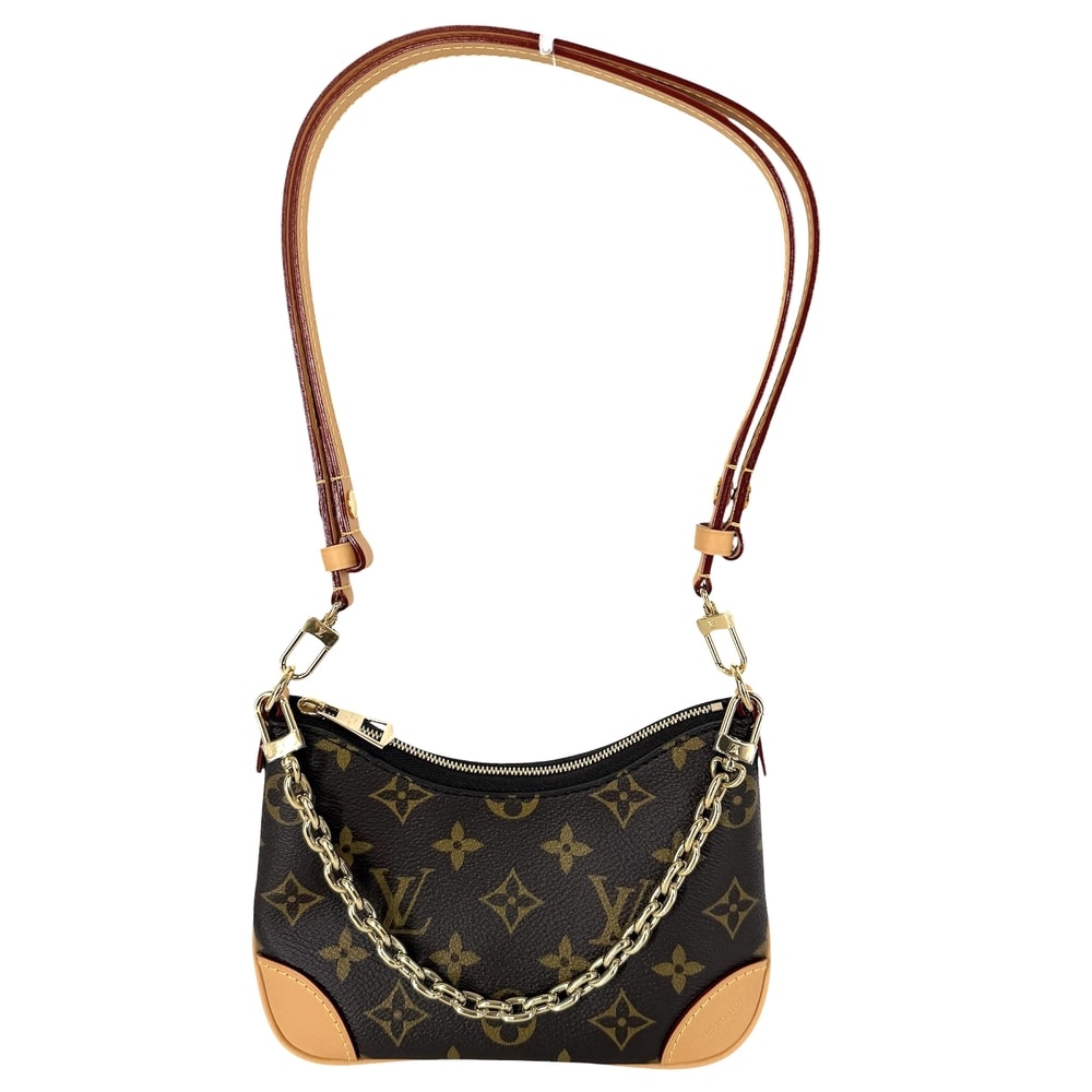 LOUIS VUITTON ルイヴィトン 2WAY ナノ・ブーローニュ ハンドバッグ ショルダーバッグ 肩掛け 斜め掛け M25519 モノグラムキャンバス ブラウン 茶 ゴールド金具 レディース 美品【中古品】