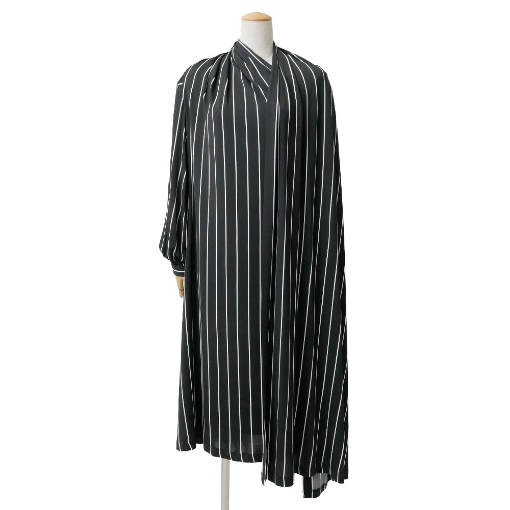 BALENCIAGA バレンシアガ ワンピース サイズ36 アシンメトリー ジャージー生地 ストレッチ ストライプ ブランド古着【中古】20260618/RA9846