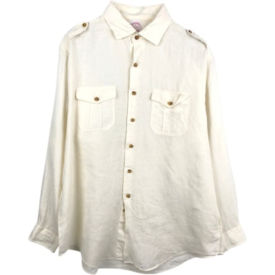古着 ブルックスブラザーズ Brooks Brothers Est.1818 TRADITIONAL FIT 長袖 リネン ボタンダウンシャツ メンズXL相当/eaa668018