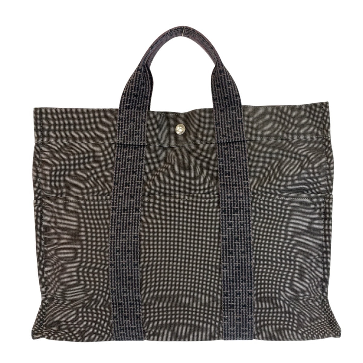 HERMES エルメス エールラインMM グレー シルバー金具 ポリアミド ポリエステル/ トートバッグ ハンドバッグ 602069 【中古】