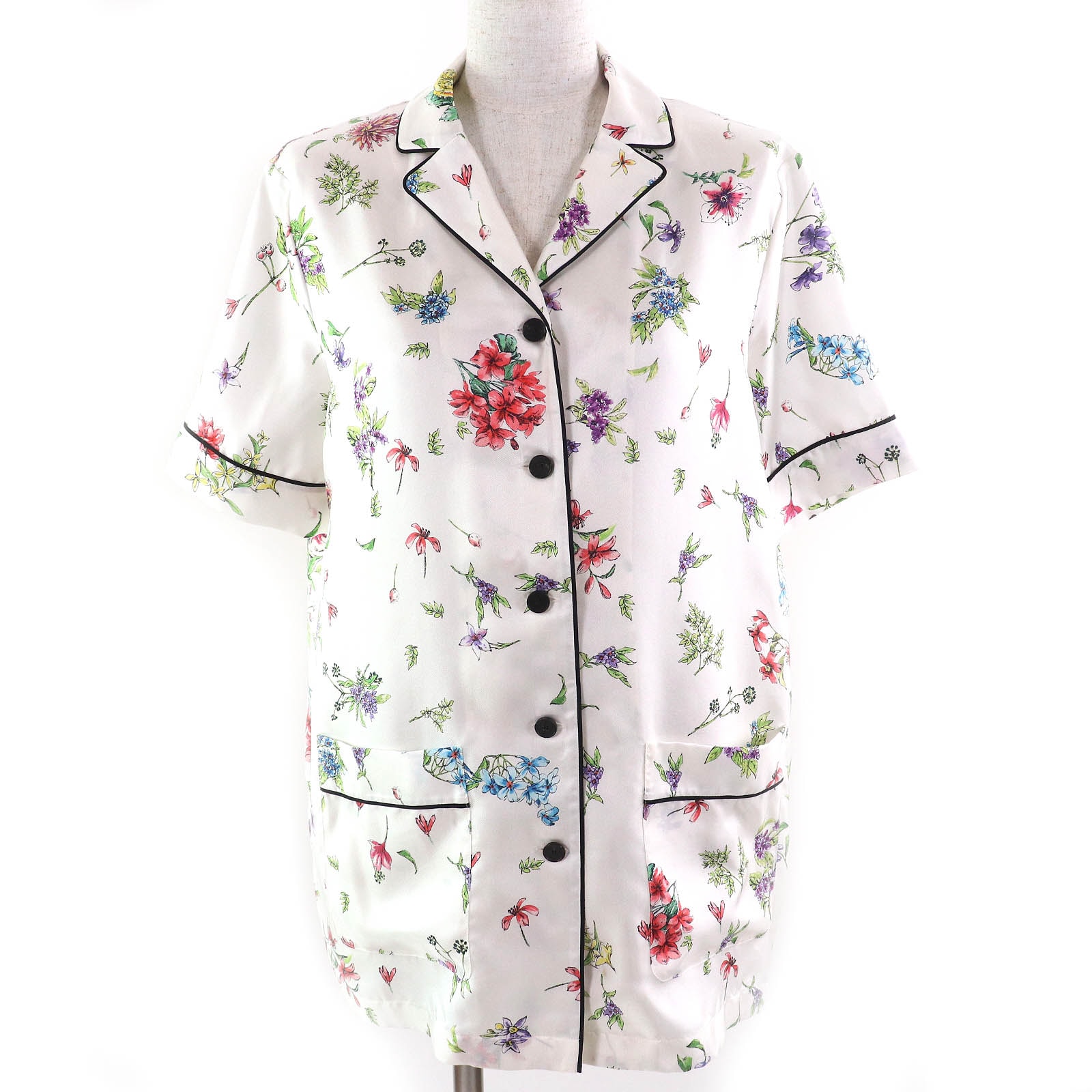 未使用品 クリスチャンディオール
半袖シャツ ホワイト マルチカラー レディース 40 241V29A6845