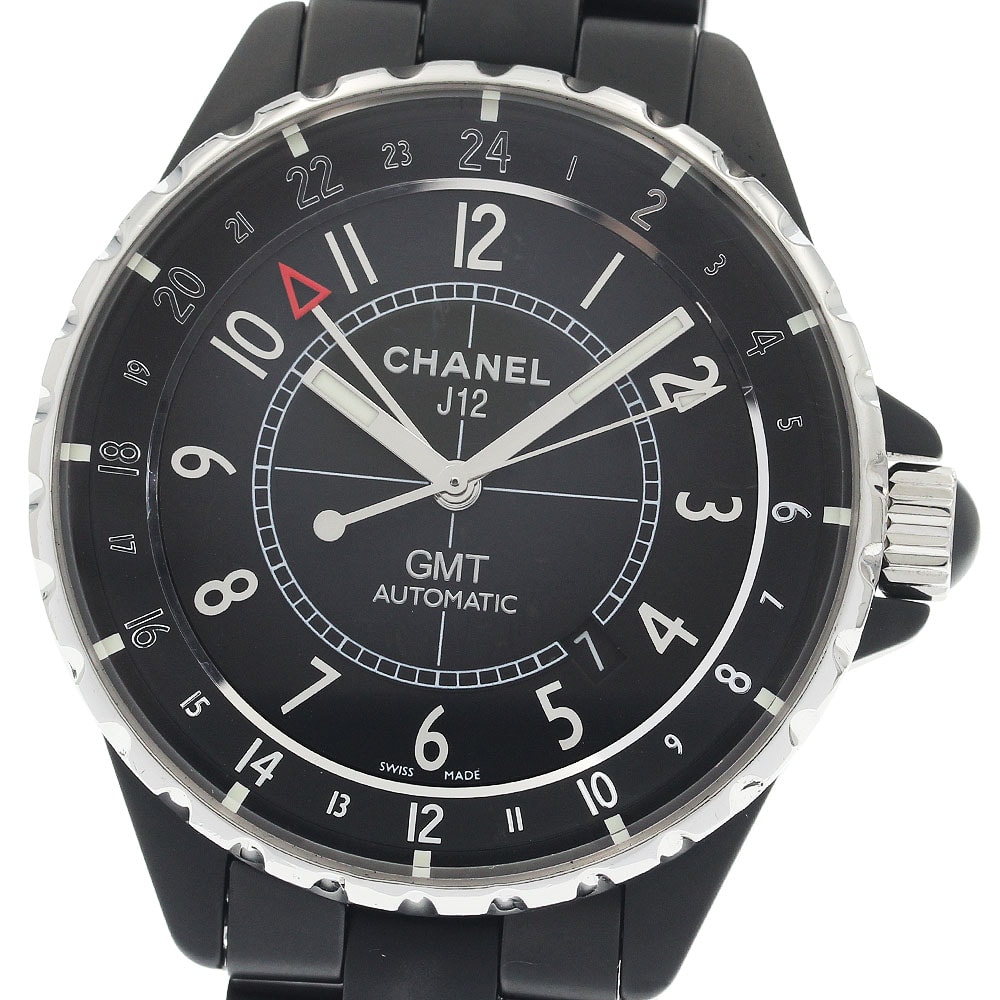 ★保 シャネル J12 GMT マットブラック H3101 メンズ 【中古】