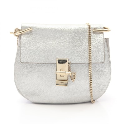 クロエ Chloe ドリュー ショルダーバッグ バッグ レザー レディース シルバー系 【中古】