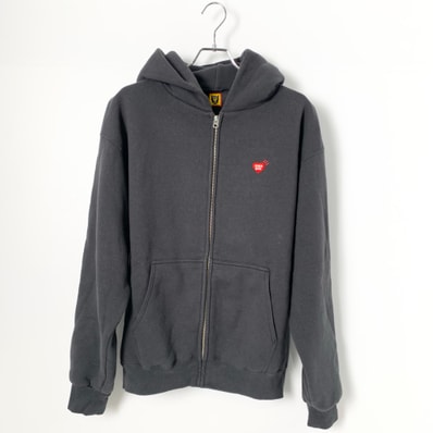 HUMAN MADE Zip-Up Hoodie "Black" HM26CS040