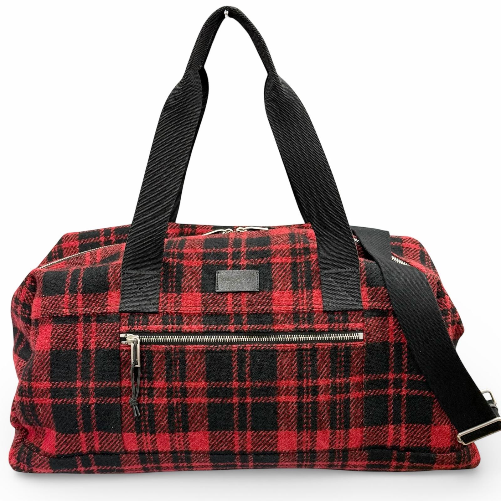 極美品 サンローランパリ ボストンバッグ レッド レディース 594400