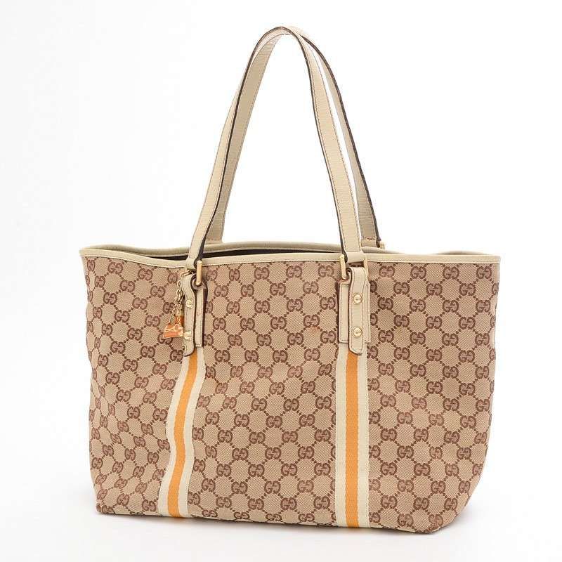GUCCI GG Canvas Tote Bag "Beige/Orange"