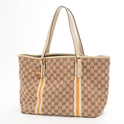 GUCCI GG Canvas Tote Bag "Beige/Orange"
