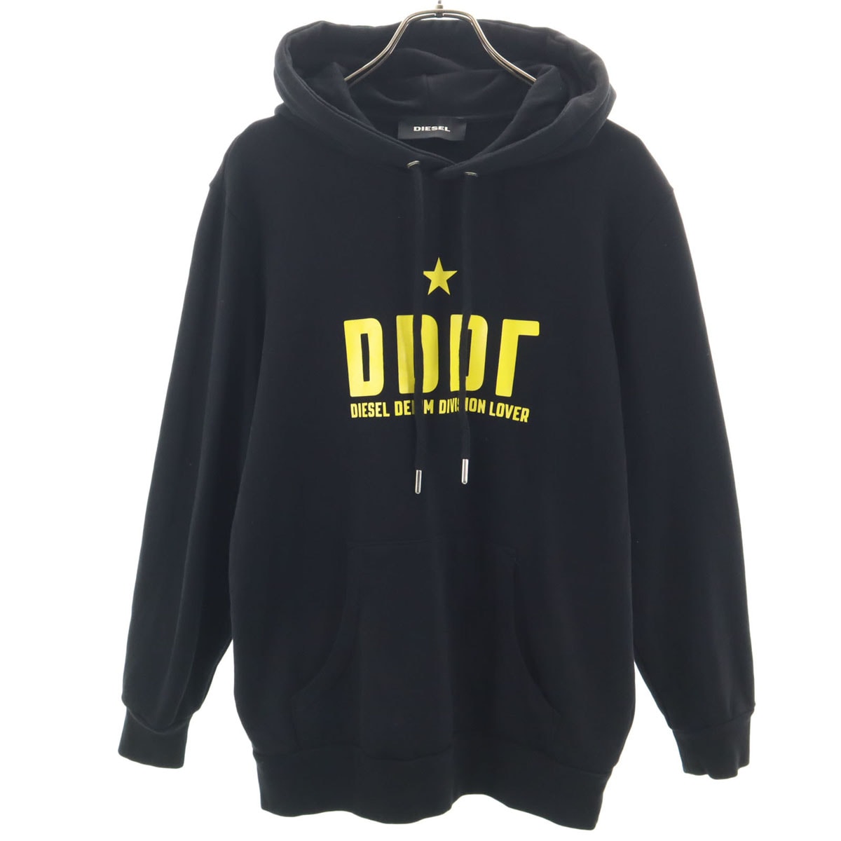 DIESEL ディーゼル ブルガリア製 長袖 スウェットパーカー S ブラック