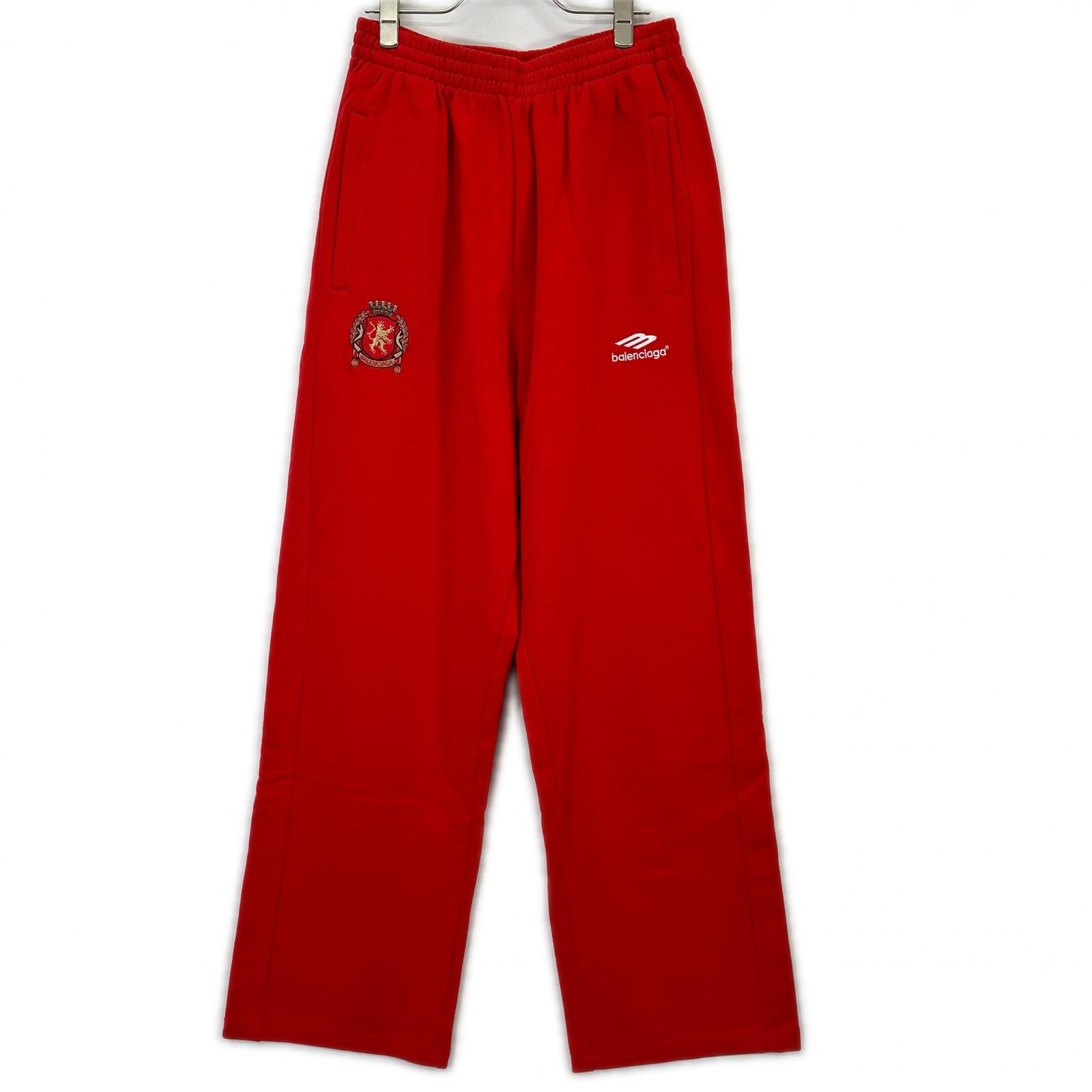 バレンシアガ 24SS レッド 777708 サッカーバギースウェットパンツ XS