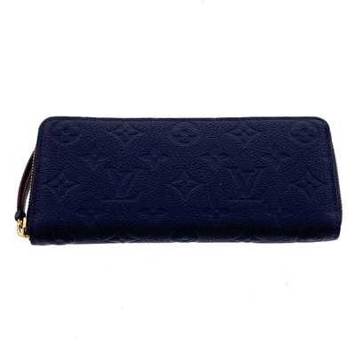LOUIS VUITTON ルイ・ヴィトン ポルトフォイユ クレマンス 長財布 M69415 モノグラムアンプラント ネイビー レディース【中古】