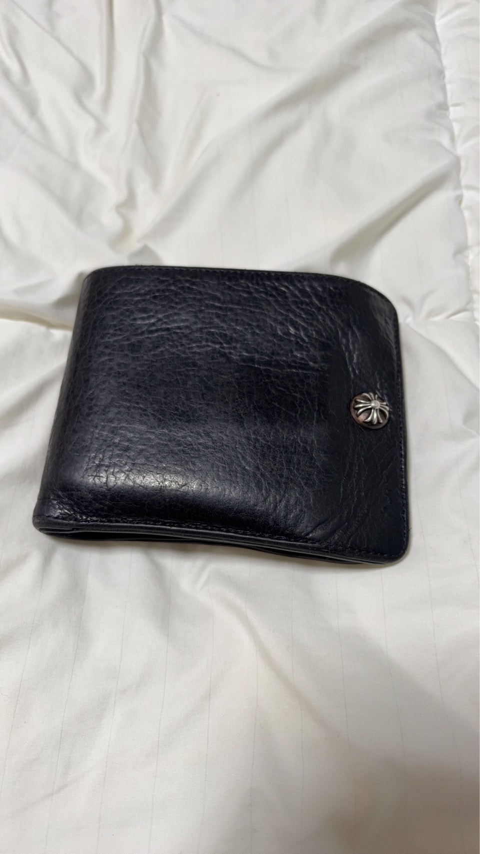 Chrome Hearts 1-Snap Cross Button Wallet "Black"