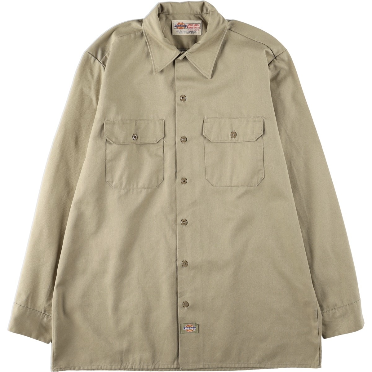 古着 ディッキーズ Dickies 長袖 ワークシャツ ボックスシャツ USA製 メンズL相当/eaa665184