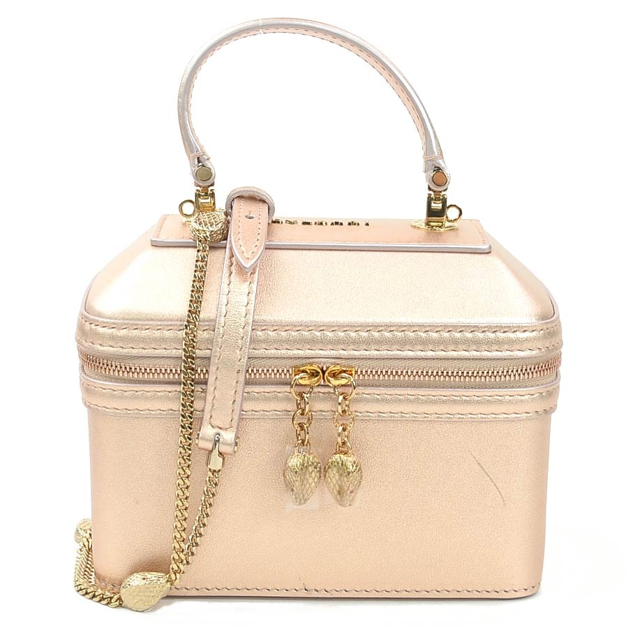 ブルガリ BVLGARI ショルダーバッグ セルペンティ レザー メタリックピンクベージュ レディース【中古】 r10697a