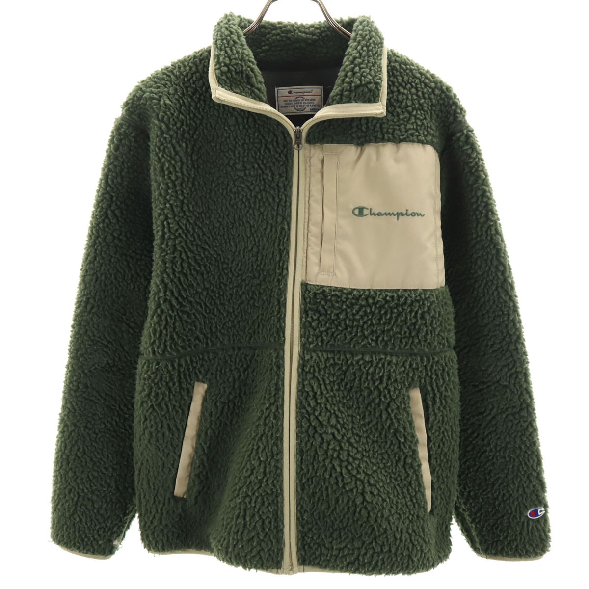 Champion ボアジャケット もこもこ フリース ベージュ 防寒着 メンズ 
