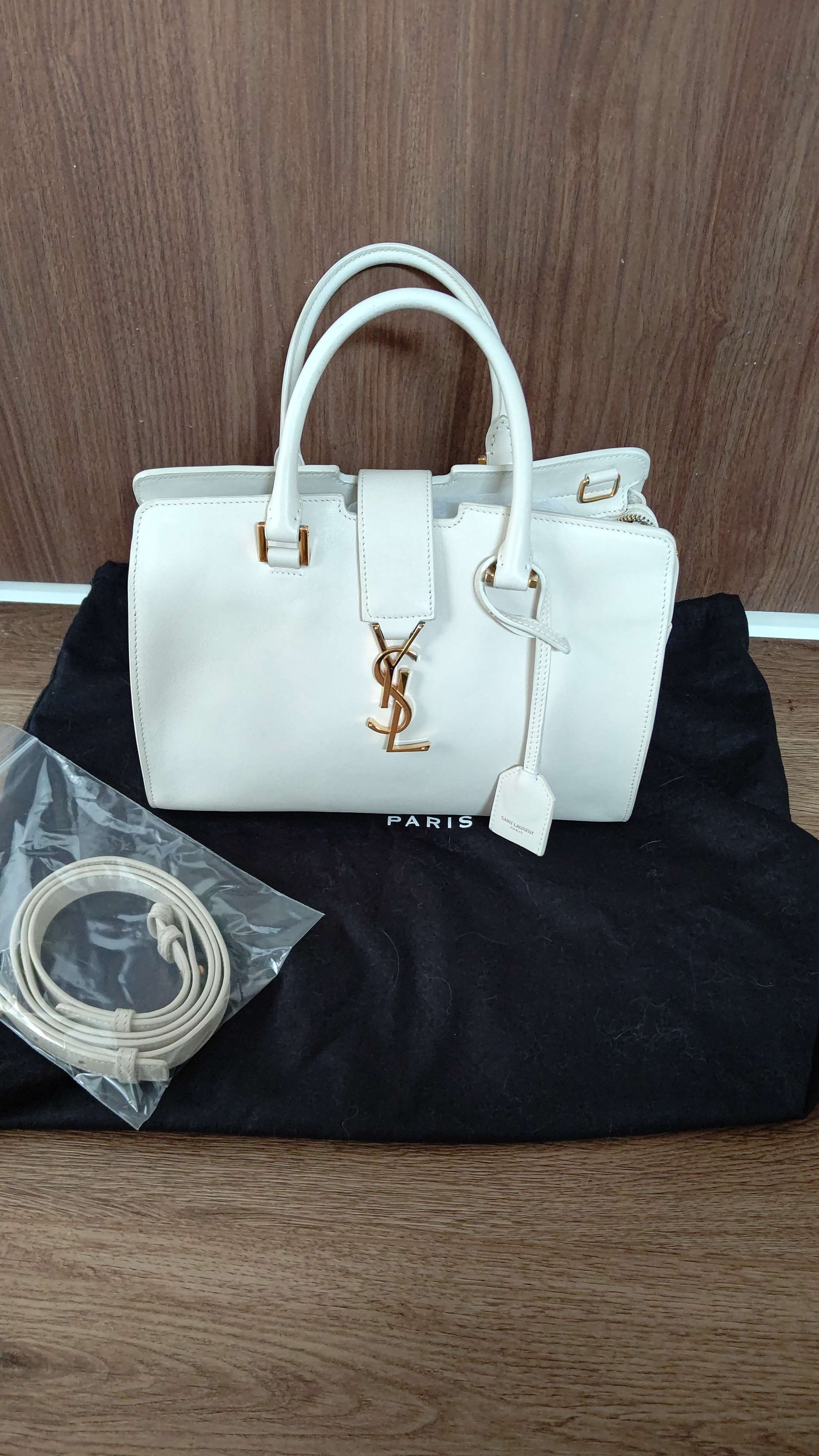 SAINT LAURENT Baby Cabas handbag "White"