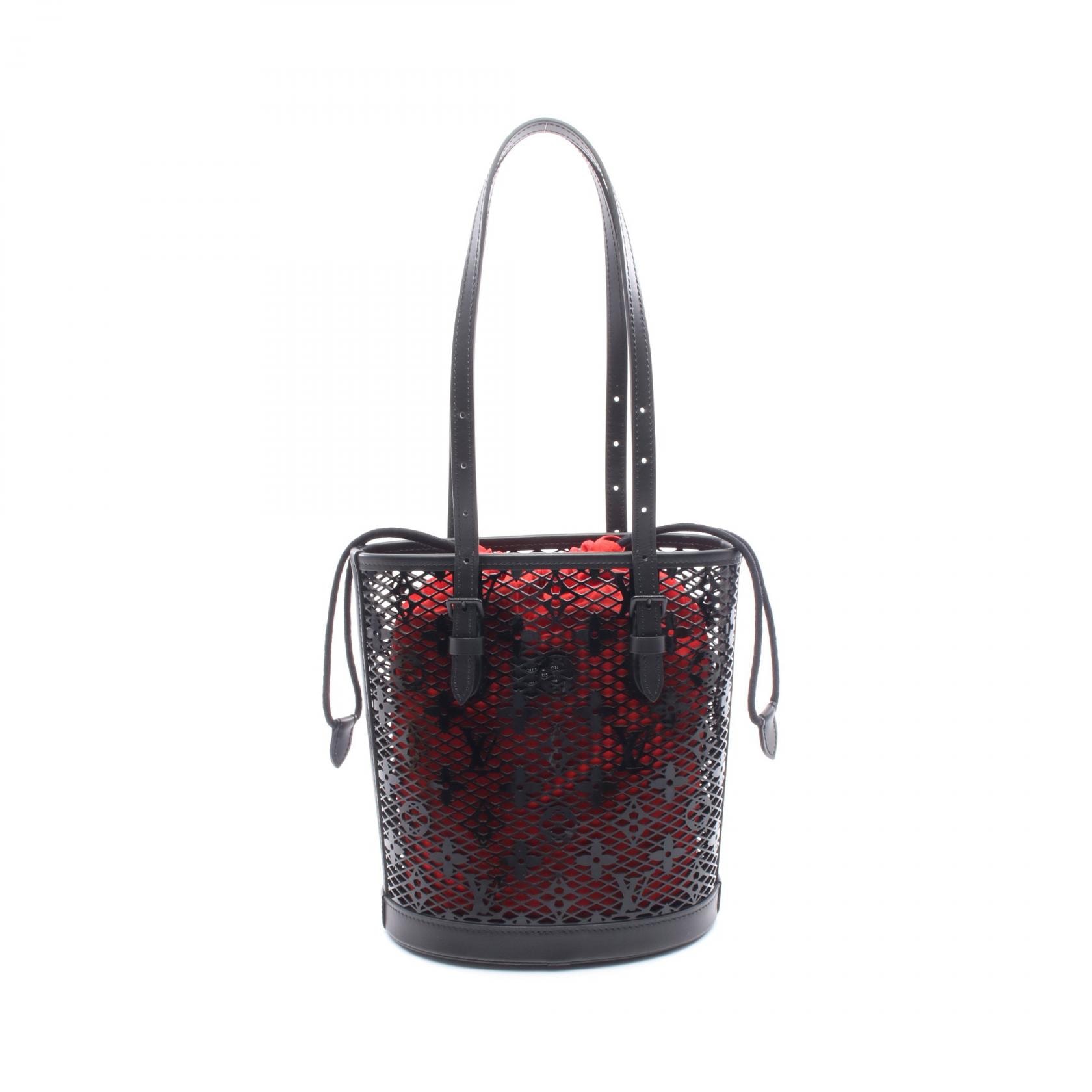 ルイ・ヴィトン LOUIS VUITTON バケットPM モノグラム レース ハンドバッグ バッグ レザー パテントレザー レディース ブラック系 M20352 【中古】
