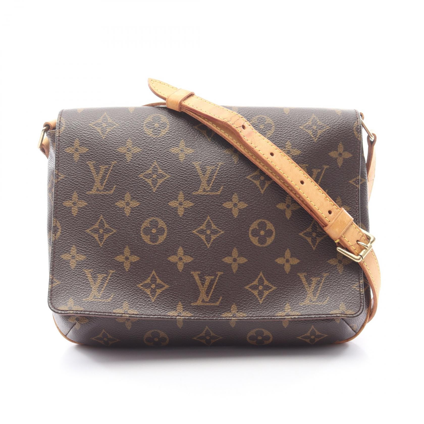 ルイ・ヴィトン LOUIS VUITTON ミュゼットタンゴ ロングストラップ ショルダーバッグ バッグ PVCコーティングキャンバス レザー モノグラム レディース ブラウン系 M51388 【中古】