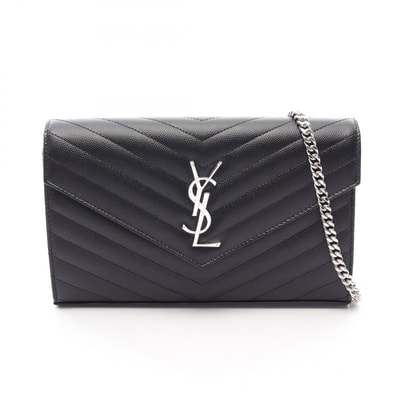 サンローランパリ SAINT LAURENT PARIS カサンドラ クラシック ショルダーバッグ バッグ レザー レディース ブラック系 377828BOW021000 【新品】