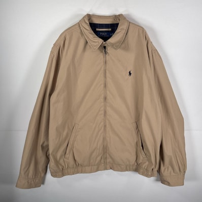 古着 00’s/00年代 ポロ・ラルフローレン POLO RALPH LAUREN スウィングトップジャケット 裏地チェック 14041 ベージュ メンズ