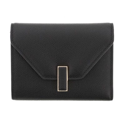 Valextra ヴァレクストラ イジィデ ウォレット 三つ折り財布 SGES0005028LOCPS99 レザー ブラック レディース【中古】