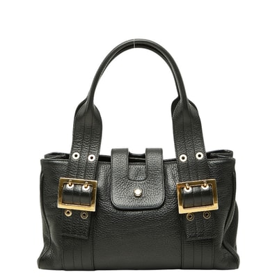 ヴェルサーチェ ハンドバッグ ブラック レザー レディース VERSACE 【中古】