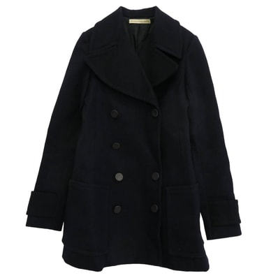 BALENCIAGA バレンシアガ コート 328030-TDJB2 ダブル ピーコート ブラック系 34【中古】