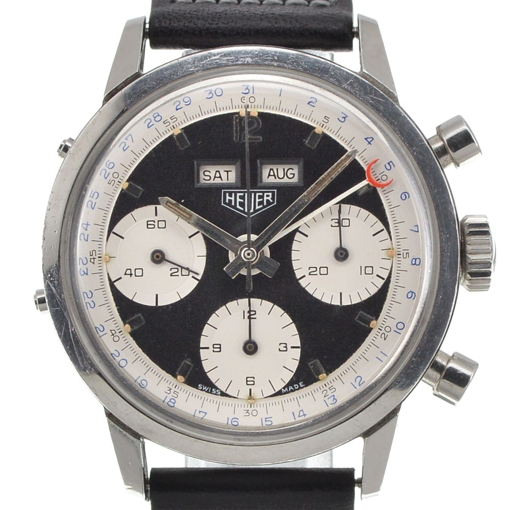 ホイヤー Heuer 2547 ヴィンテージ カレラ Cal.バルジュー723 トリプルカレンダー 手巻き メンズ 良品 Z#144320
