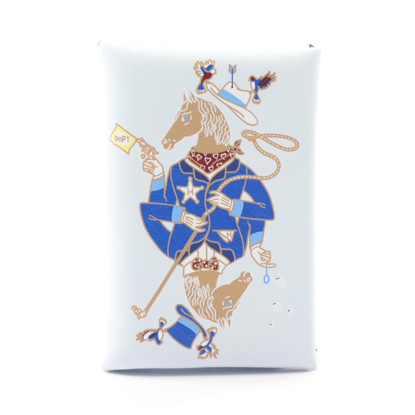 エルメス HERMES カルヴィ カウボーイ コインケース 財布 レザー ヴォースイフト ヴォースイフト ブルーブリュム U刻印(2022年製造) レディース ブルー系 / マルチカラー 【中古】