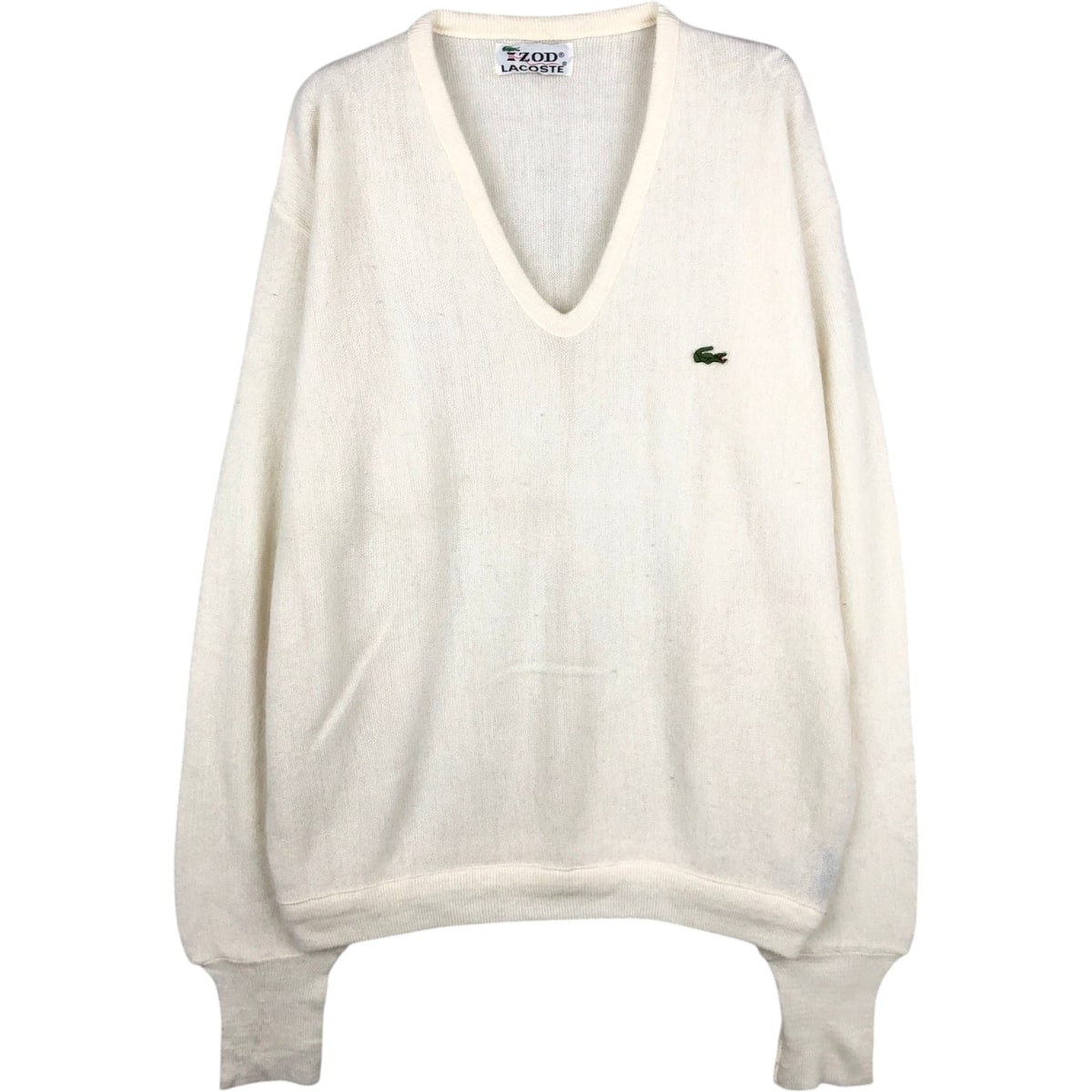 古着 70年代 ラコステ LACOSTE IZOD Vネック ニットセーター USA製 メンズXL相当 ヴィンテージ/eaa627547