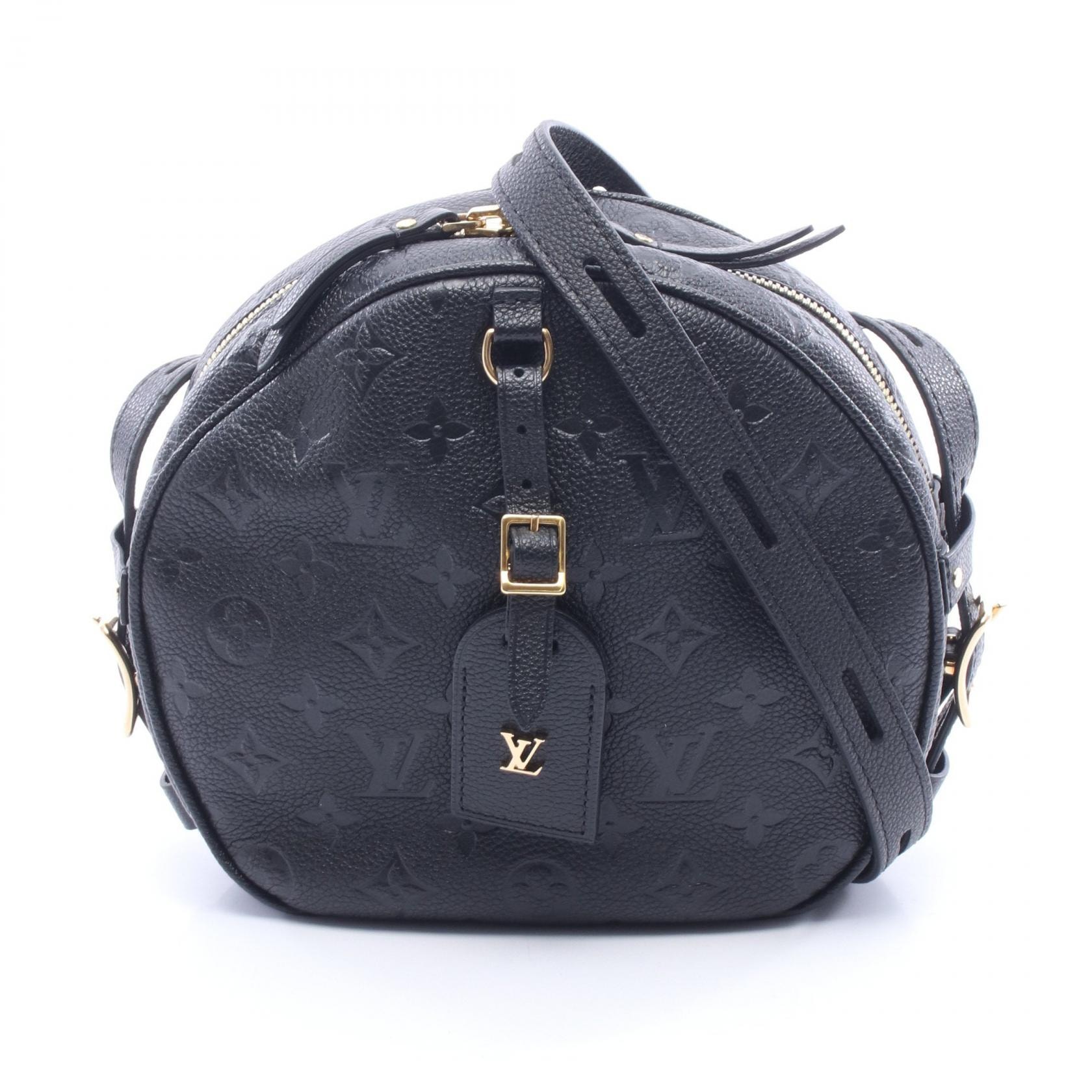 ルイ・ヴィトン LOUIS VUITTON ボワット シャポー スープルMM ショルダーバッグ バッグ レザー モノグラム・アンプラント ノワール レディース ブラック系 M45649 【中古】