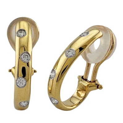 ティファニー ドッツ イヤリング 18金 K18イエローゴールド ダイヤモンド レディース TIFFANY&Co. 中古