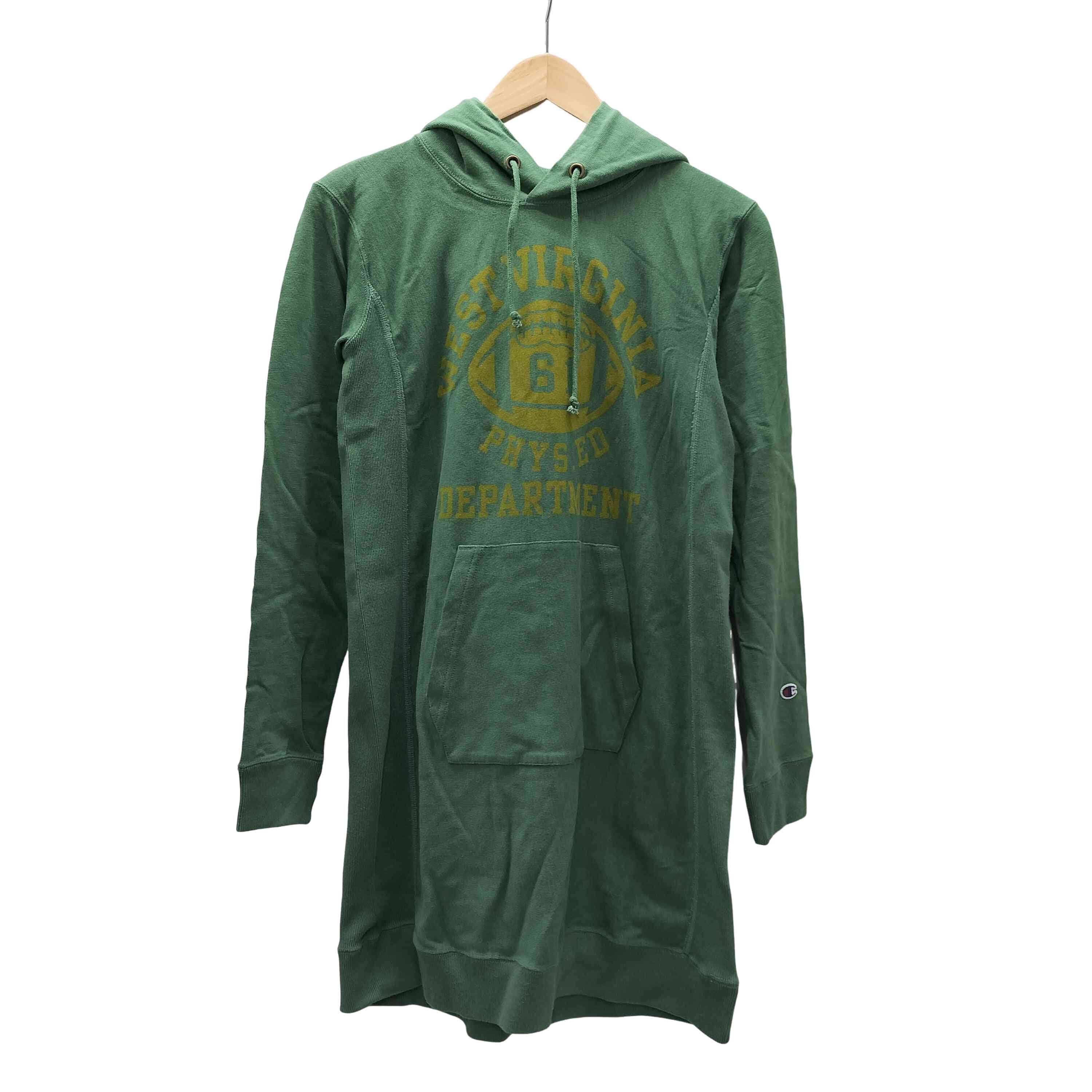 刺繍タグ REVERSE WEAVE リバースウィーブ WEST VIRGINIA ウェスト ヴァージニア カレッジ ラグビー プリント パーカー ワンピース【1138260589979】