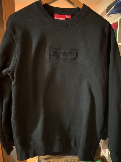 Supreme Cutout Logo Crewneck "Black"