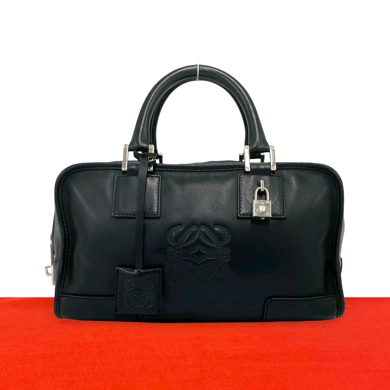 LOEWE ロエベ アマソナ28 アナグラム ロゴ レザー ハンドバッグ ブラック
 36610
