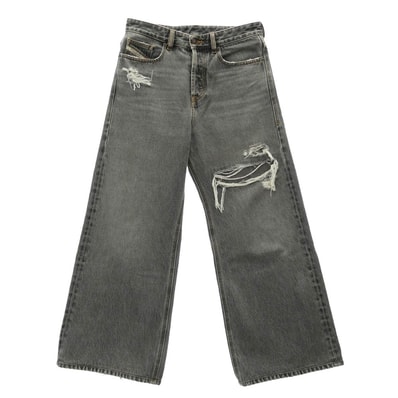 DIESEL ディーゼル デニムパンツ A06925007F6 Relaxed Jeans ローウエスト 1996 D-Sire ワイド ストレート ジーンズ ダメージ加工 バギーデニムパンツ グレー系【中古】