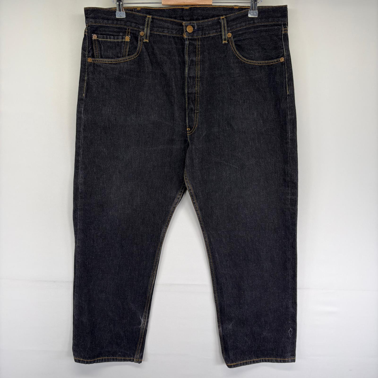 古着 リーバイス Levi's デニム パンツ 501 ストレート ボタンフライ ジーンズ ジーパン 大きいサイズ w40 L30  ブラック系 メンズ
