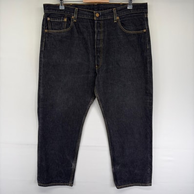 古着 リーバイス Levi's デニム パンツ 501 ストレート ボタンフライ ジーンズ ジーパン 大きいサイズ w40 L30 ブラック系 メンズ