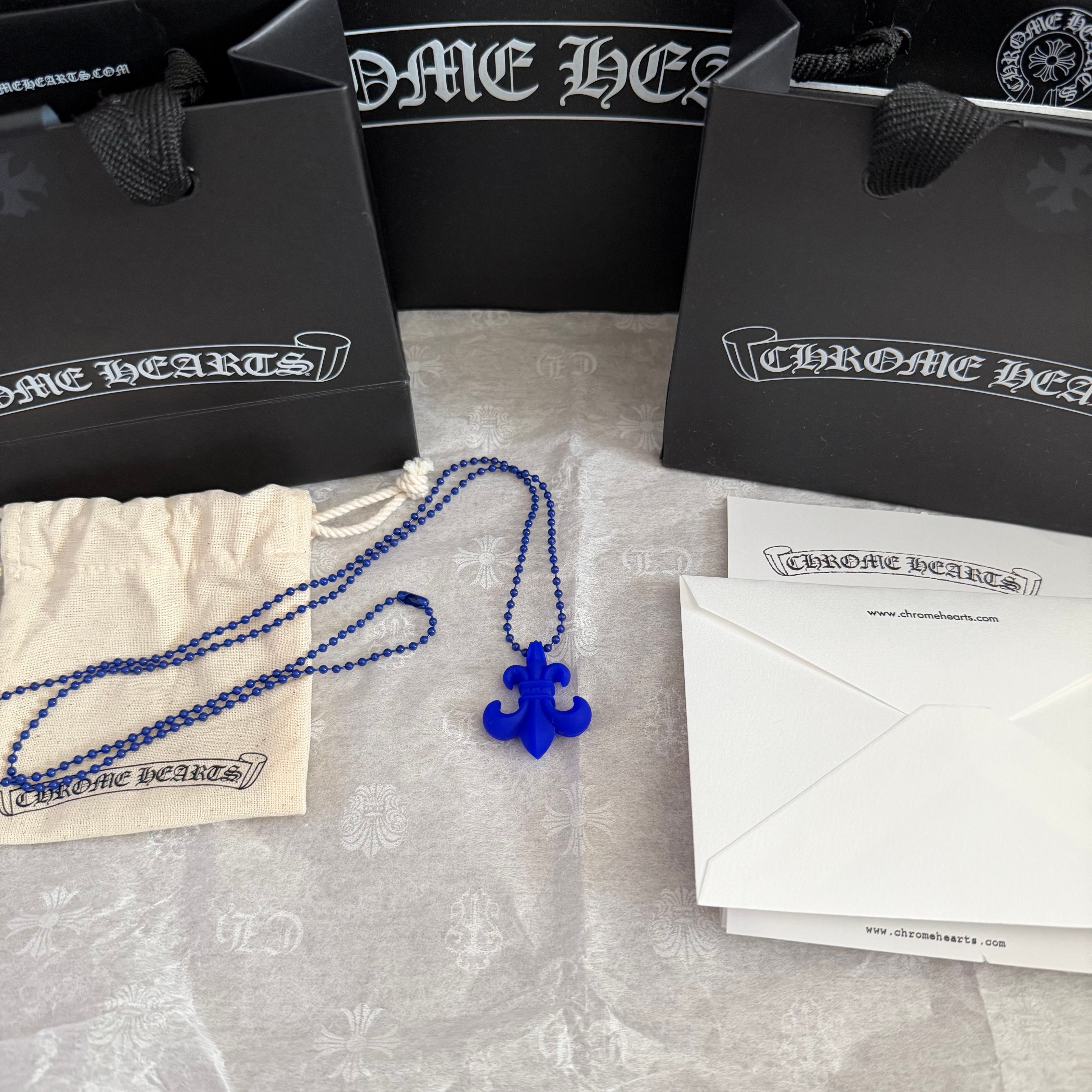 Chrome Hearts BS Fleur Silicone Rubber Necklace "Blue"