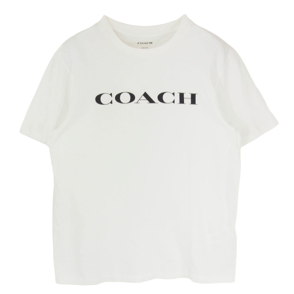 COACH コーチ Tシャツ フロント ロゴ プリント 半袖 Tシャツ カットソー ホワイト系 M【中古】