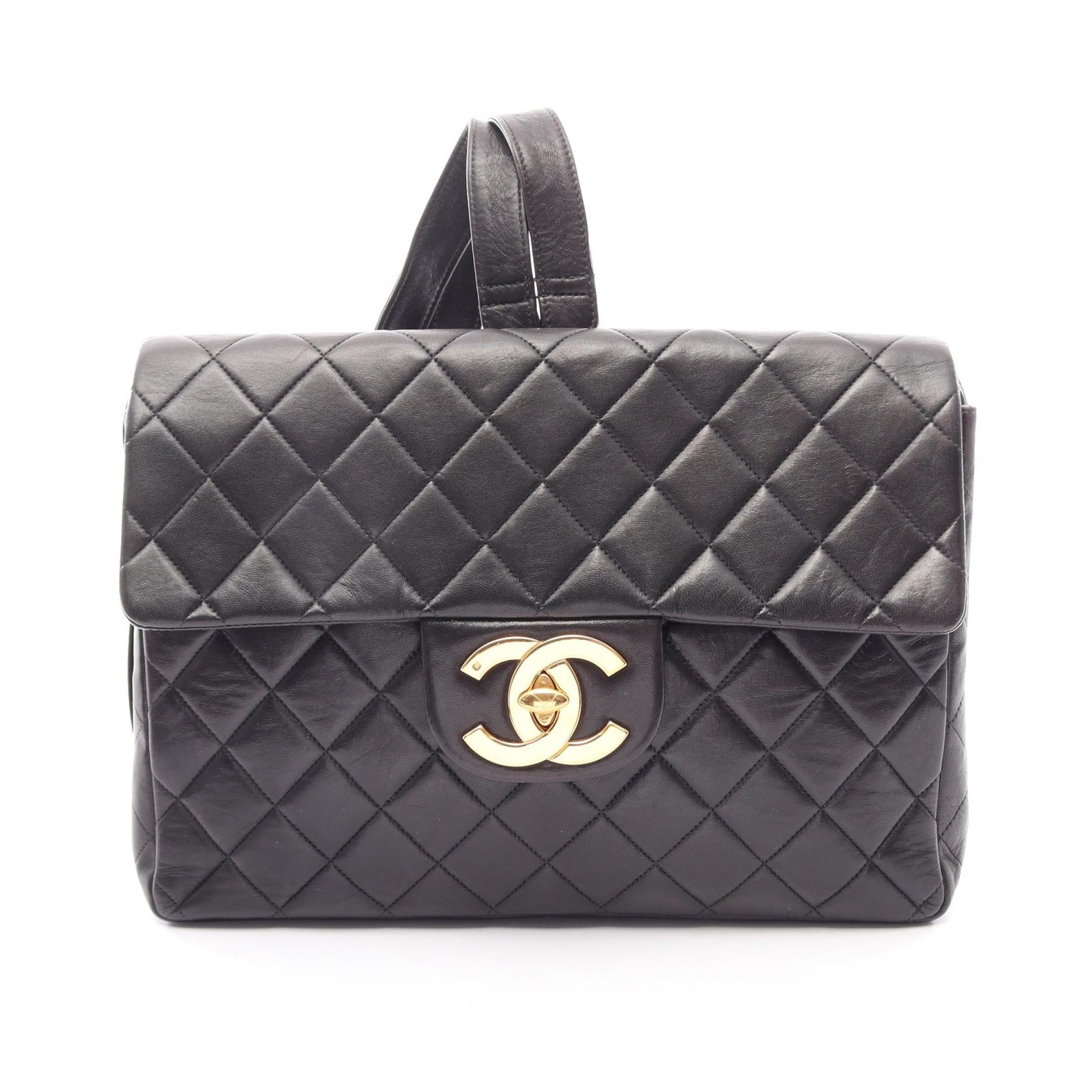 シャネル CHANEL マトラッセ リュックサック バックパック バッグ ラムスキン(羊革) レディース ブラック系 【中古】