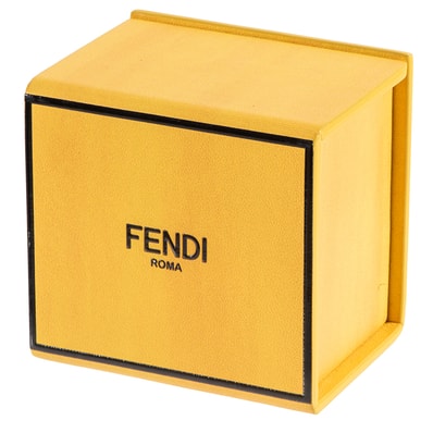 FENDI フェンディ ミニボックス チャーム 7AR894 レザー メタル イエロー【中古】